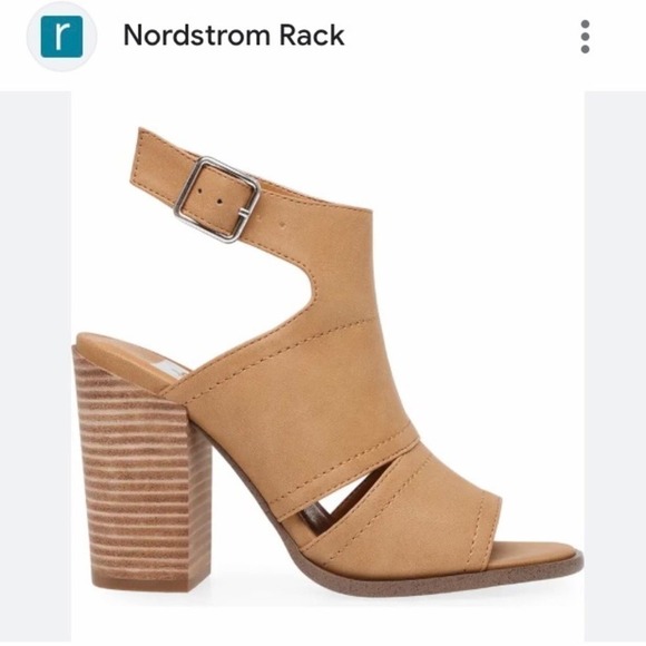 Dolce Vita Brista Tan Peep toe Stacked Block heel Bootie sandal size 10 - Picture 2 of 11